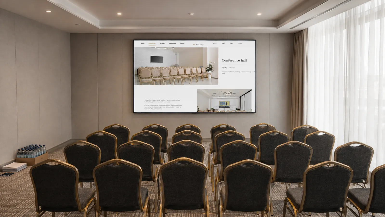 The conference hall, mid-reset