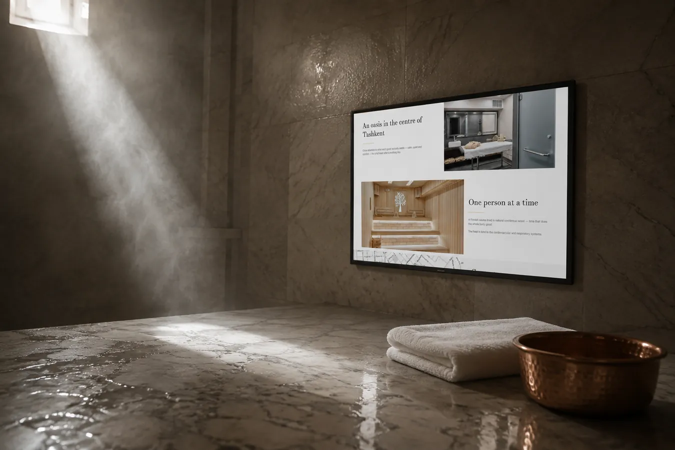 The spa page beside the hammam