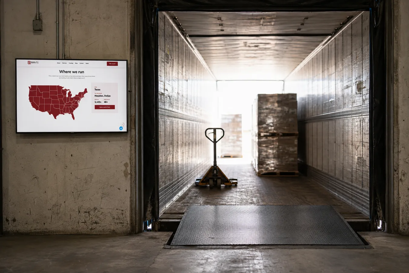 The coverage map by a loading dock