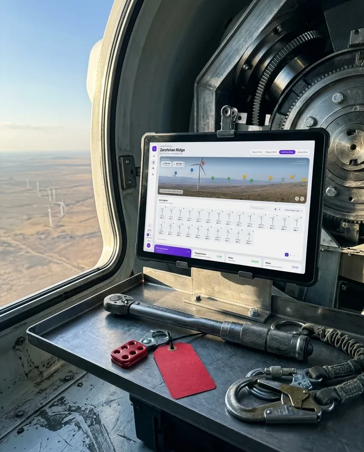 The energy view inside a nacelle hatch