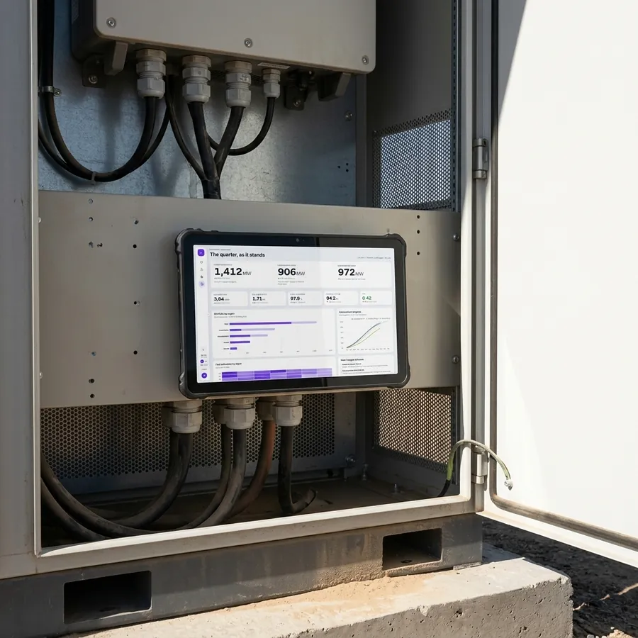 The board on a solar inverter cabinet