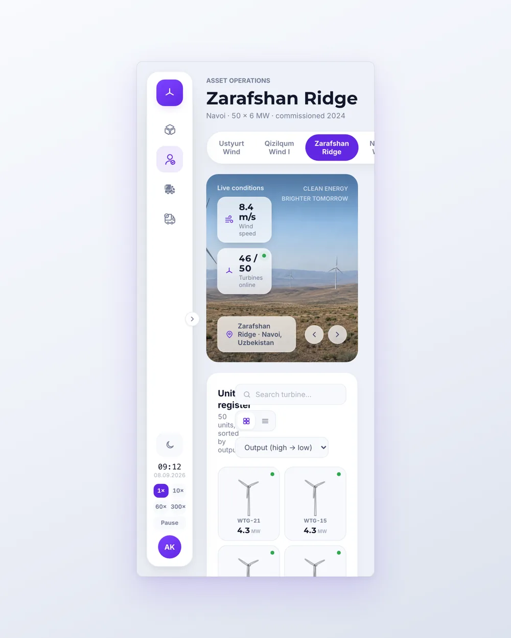 A wind site on a phone