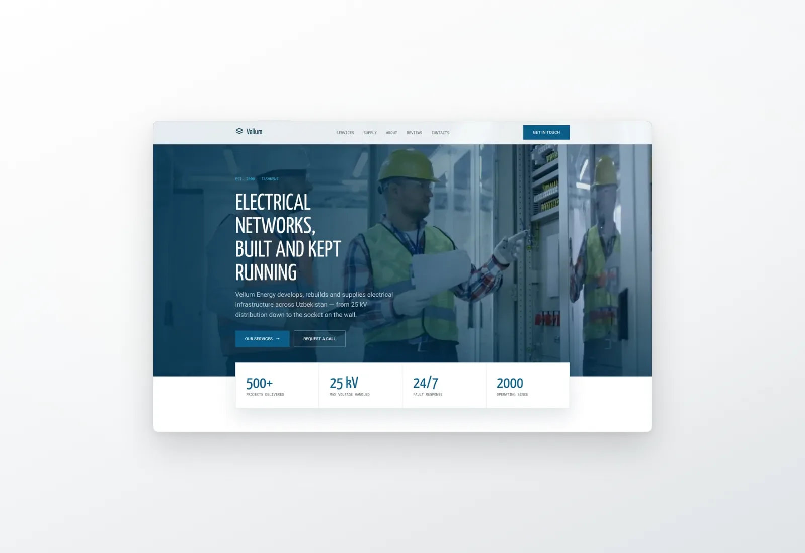 Vellum Energy — Märkdata tillbaka på korten.