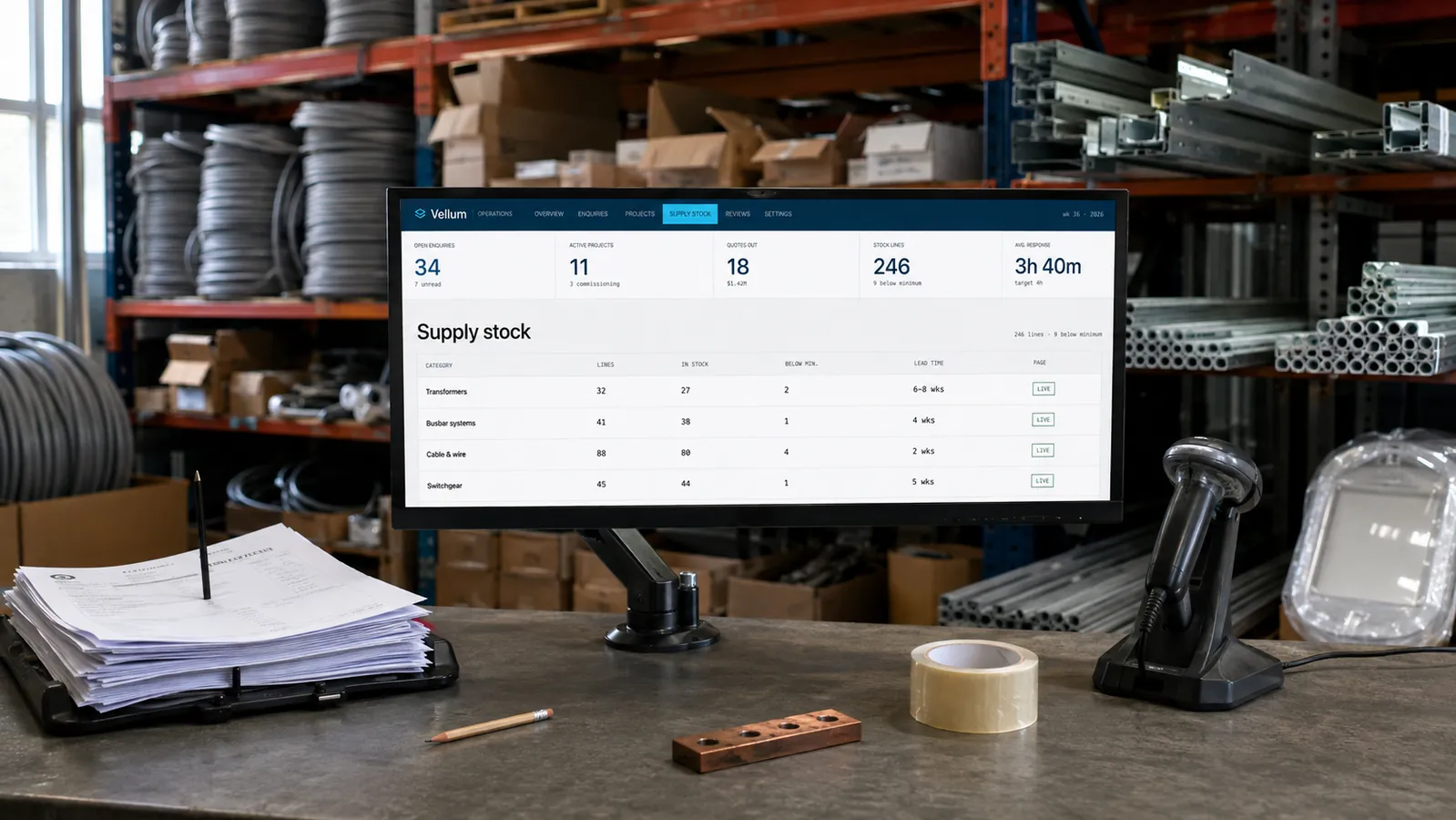 Lagernivåer vid förrådsdisken
